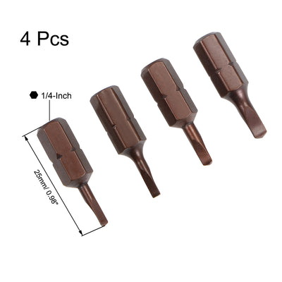 Harfington Triangular Bits Set 4-in-1 1/4 Inch Hex Shank Magnetic TA18/20/23/27 Screwdriver Set 25mm Length S2 Screw Driver Bit