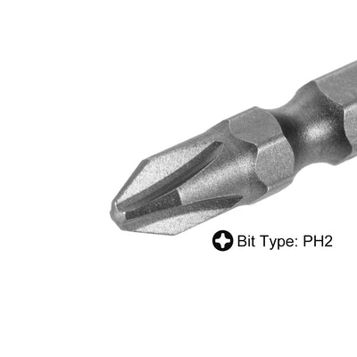 Harfington PH2/SL6 Magnetic Double Ended Screwdriver Bits, 1/4 Inch Hex Shank 1.97-inch Length S2 Power Tool