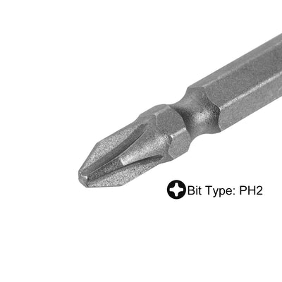 Harfington 2 Pcs PH2/SL6 Magnetic Screwdriver Bit 1/4"Hex 2.56" Length