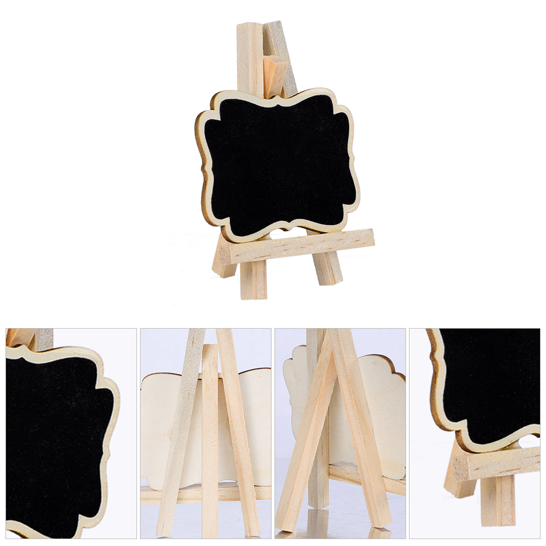 Harfington 14pcs Wood Mini Chalkboard Signs w Support Easel for Wedding Message Board