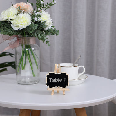 Harfington 14pcs Wood Mini Chalkboard Signs w Support Easel for Wedding Message Board