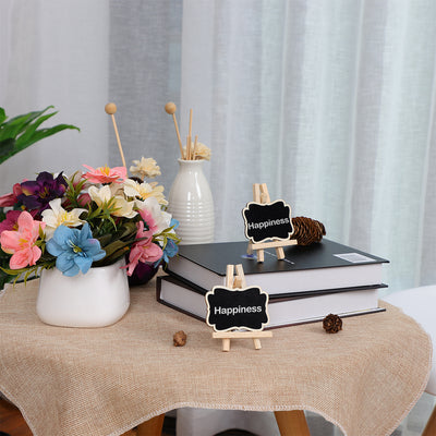 Harfington 14pcs Wood Mini Chalkboard Signs w Support Easel for Wedding Message Board