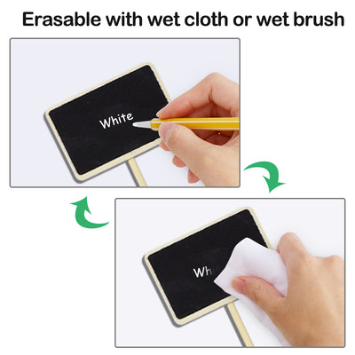 Harfington 14pcs Wood Mini Chalkboard Tags DIY Rectangle for Weddings Message Board Signs