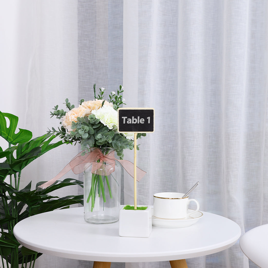 Harfington 14pcs Wood Mini Chalkboard Tags DIY Rectangle for Weddings Message Board Signs