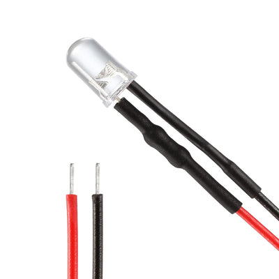 Harfington 12pcs Mixed Colour 5mm LEDs Prewired Light DC24V 20cm Pre Wired LED