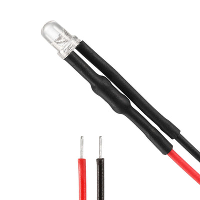 Harfington 14pcs Mixed Colour 3mm LEDs Prewired Light DC3-5V 20cm Pre Wired LED