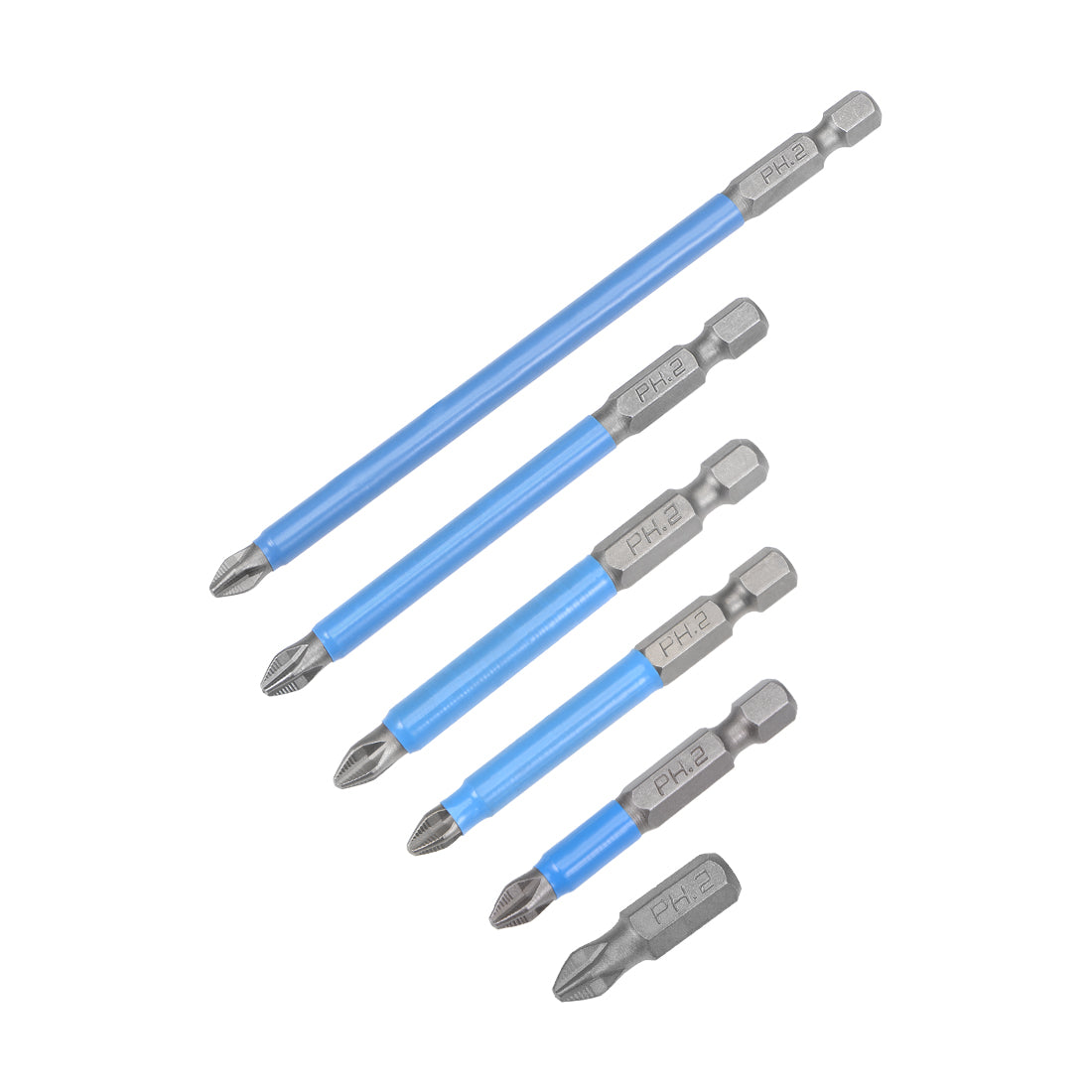 Harfington 1/4-Inch Hex Shank Magnetic PH2 Phillips Cross Screwdriver Bit S2 Non-Slip Screwdriver Bits Set-6pcs