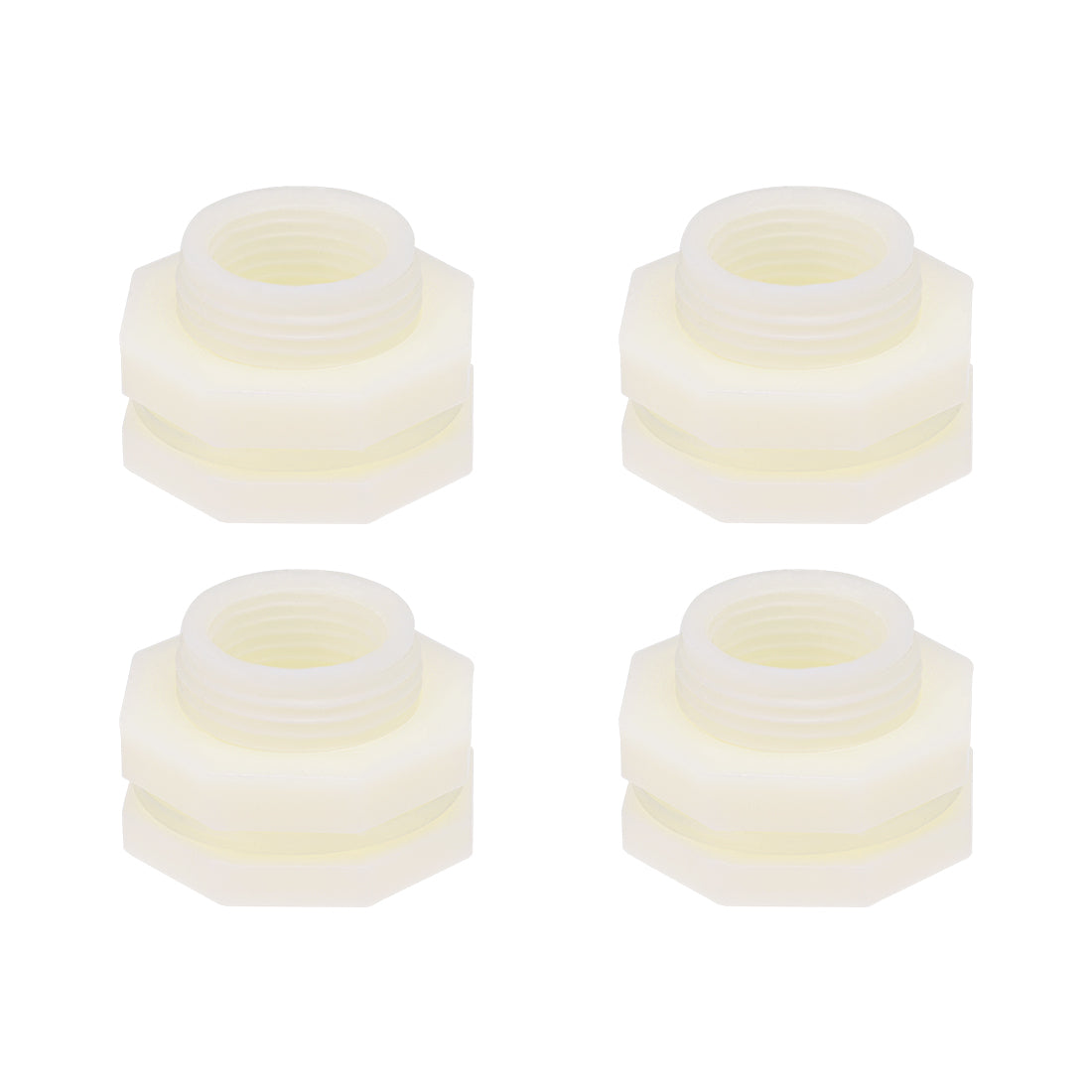 Harfington ABS Bulkhead Tank Fitting Adapter for Rain Bucket Aquariums Water Tanks Ponds G1/2 Female 4Pcs