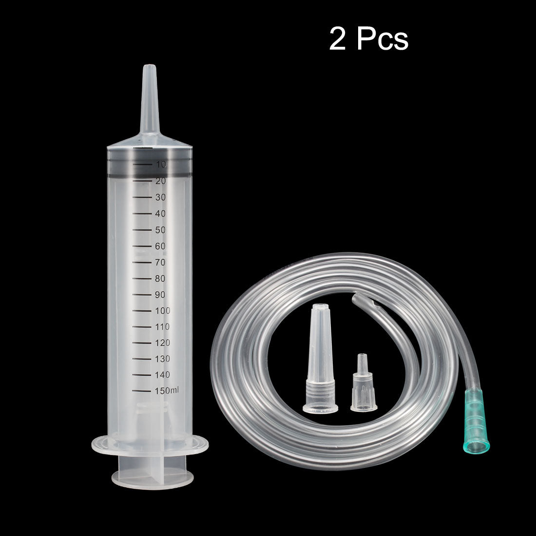 Harfington 150ml Syringes Large Plastic with 100cm Handy Soft Tube for Labs Industrial 2 Pcs