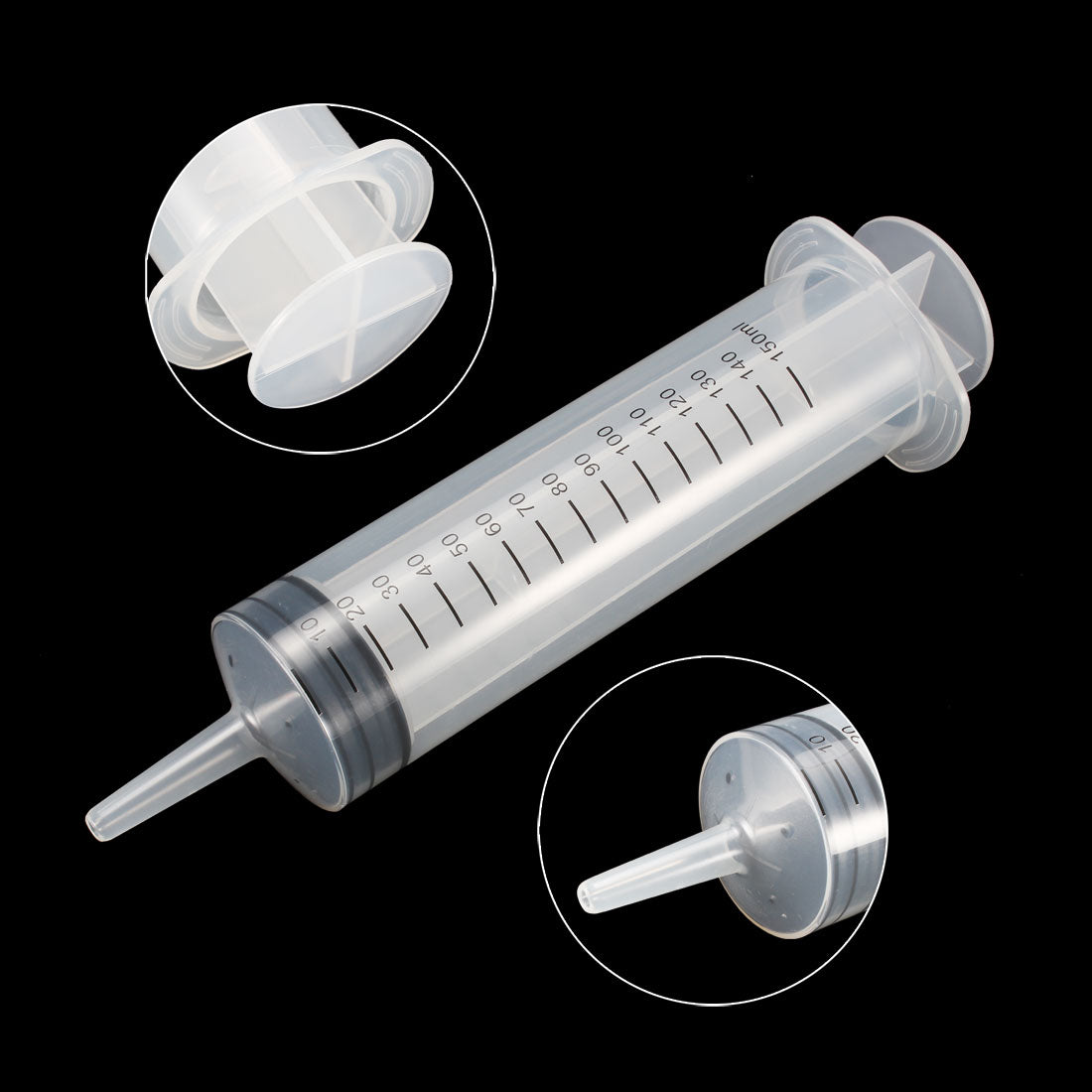 Harfington 150ml Syringes Large Plastic with 30cm Handy Soft Tube for Labs Industrial 3 Pcs