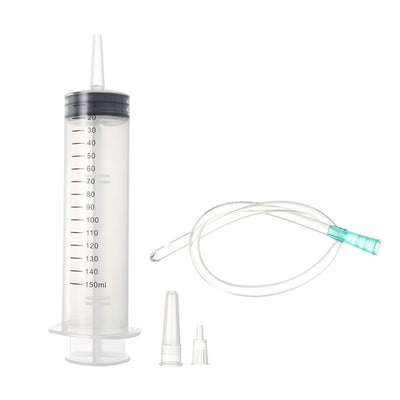 Harfington 150ml Syringes Large Plastic with 30cm Handy Soft Tube for Labs Industrial 3 Pcs
