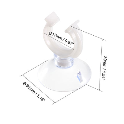 Harfington Aquarium Suction Cup Clips Airline Tube Holders Clamps for Fish Tank Clear 17mm 6Pcs