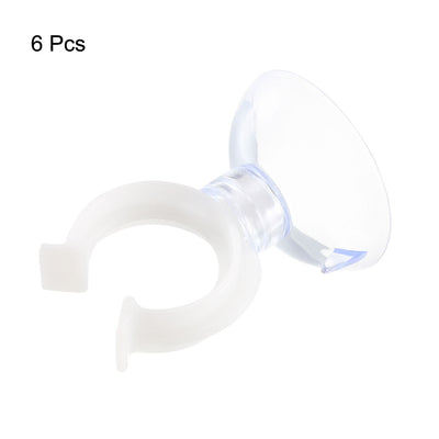 Harfington Aquarium Suction Cup Clips Airline Tube Holders Clamps for Fish Tank Clear 17mm 6Pcs