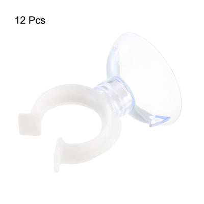 Harfington Aquarium Suction Cup Clips Airline Tube Holders Clamps for Fish Tank Clear 17mm 12Pcs