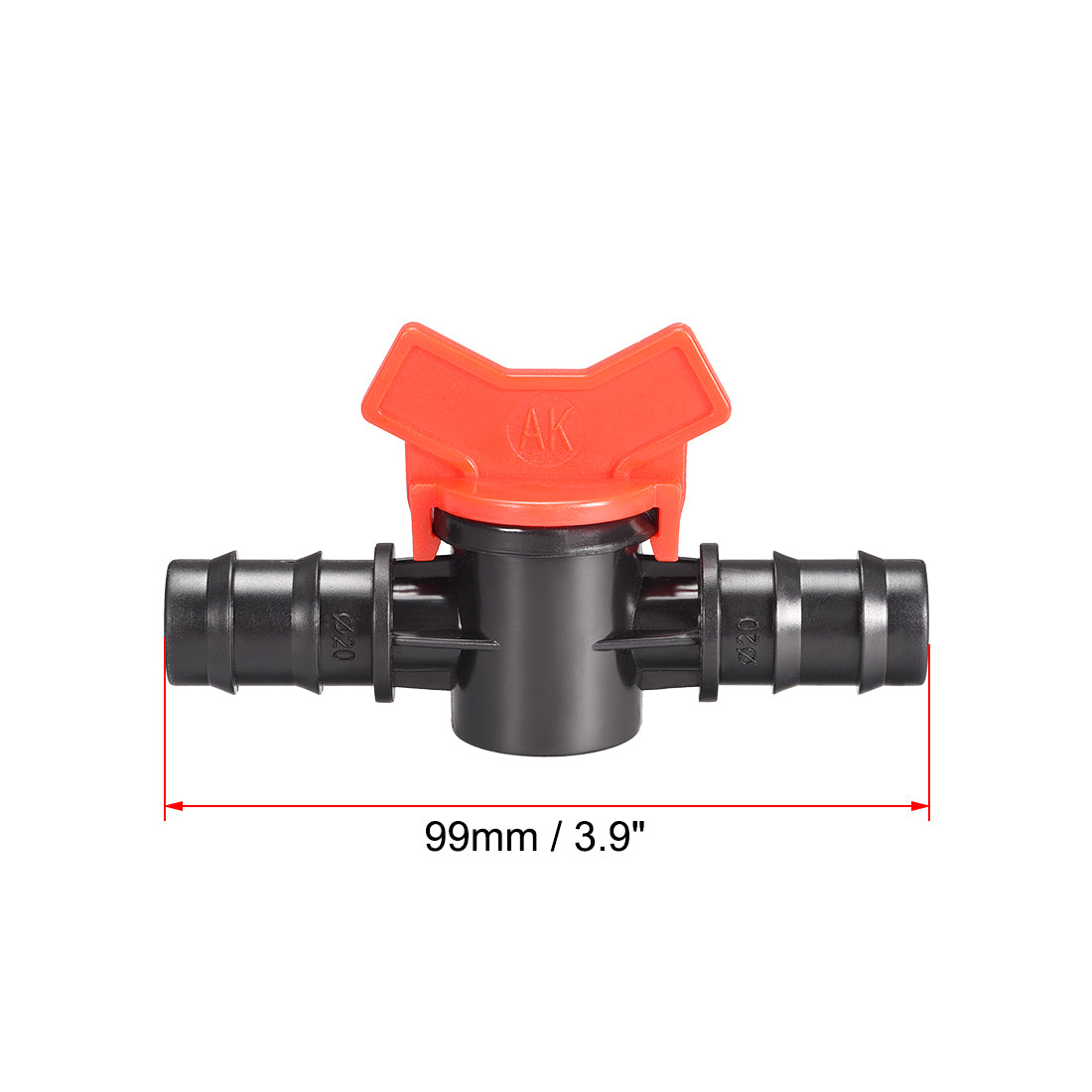 Harfington Drip Irrigation Barbed Valve  for 5/8 Inch Double Male Barbed Valve Aquarium Water Flow Control Plastic Valve 2pcs