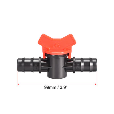 Harfington Drip Irrigation Barbed Valve  for 5/8 Inch Double Male Barbed Valve Aquarium Water Flow Control Plastic Valve 2pcs