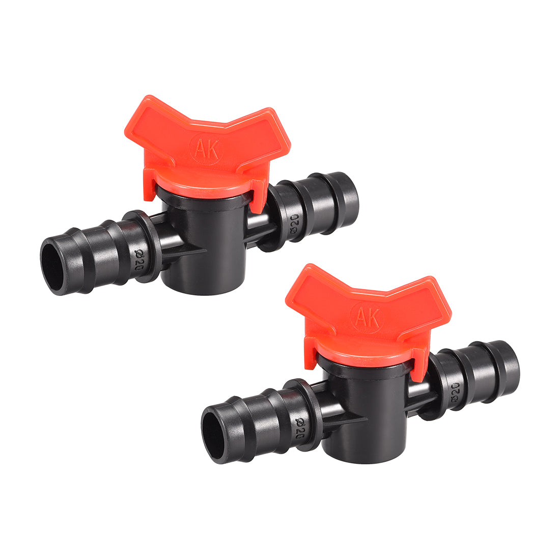 Harfington Drip Irrigation Barbed Valve  for 5/8 Inch Double Male Barbed Valve Aquarium Water Flow Control Plastic Valve 2pcs