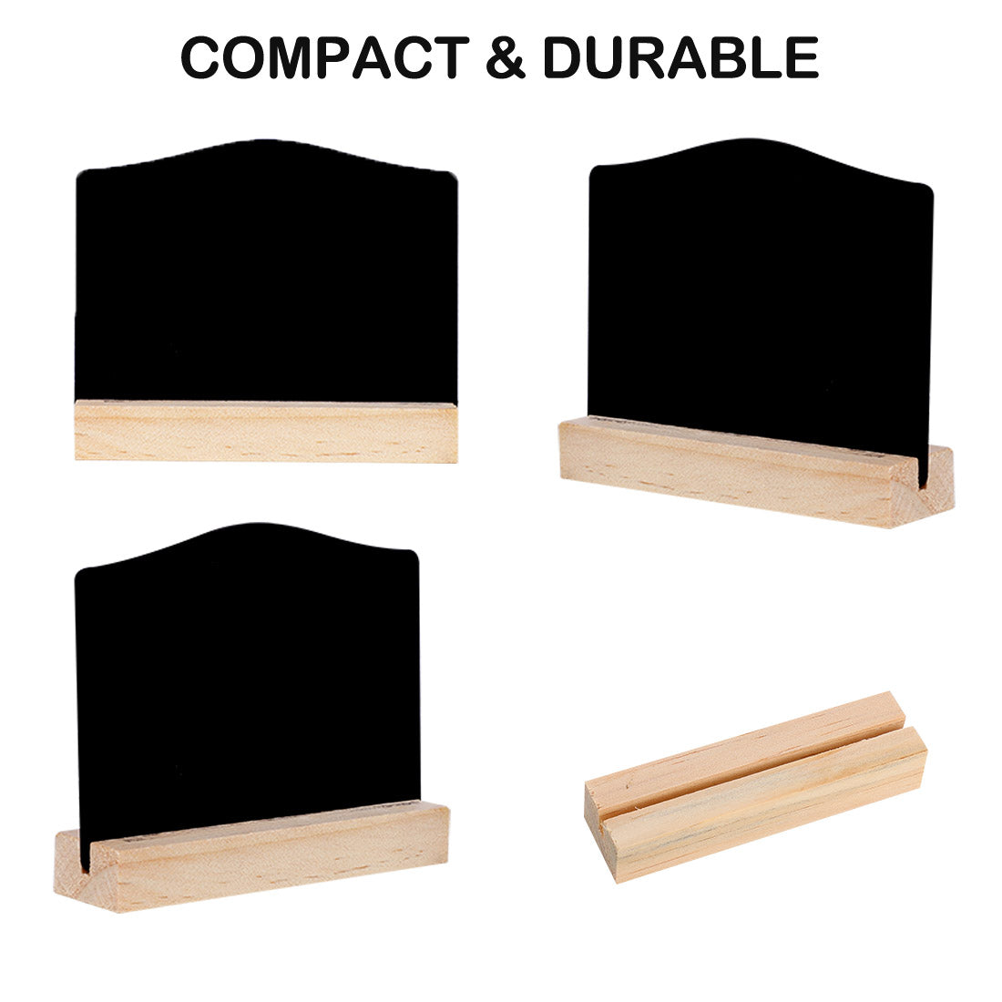 Harfington 16pcs Wood Mini Chalkboard Signs with Easel Stand for Wedding Double-side Sign