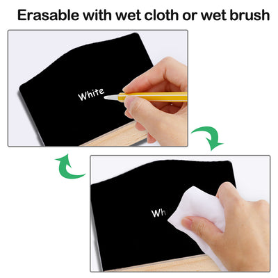 Harfington 16pcs Wood Mini Chalkboard Signs with Easel Stand for Wedding Double-side Sign