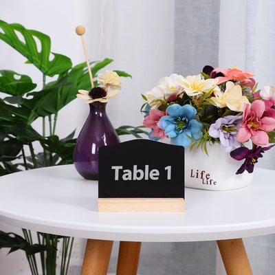 Harfington 16pcs Wood Mini Chalkboard Signs with Easel Stand for Wedding Double-side Sign