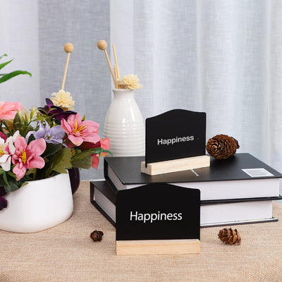 Harfington 16pcs Wood Mini Chalkboard Signs with Easel Stand for Wedding Double-side Sign