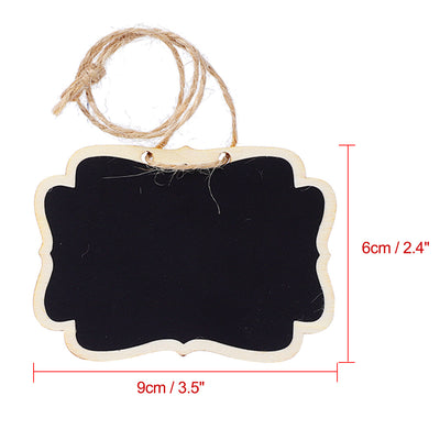 Harfington 12pcs Wood Mini Chalkboard Sign Tag with Hanging Rope for Wedding Board Sign