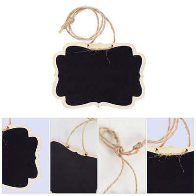 Harfington 12pcs Wood Mini Chalkboard Sign Tag with Hanging Rope for Wedding Board Sign
