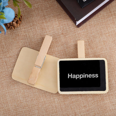 Harfington 12pcs Wood Mini Chalkboard Signs Tags with Clip for Weddings Message Board Notes