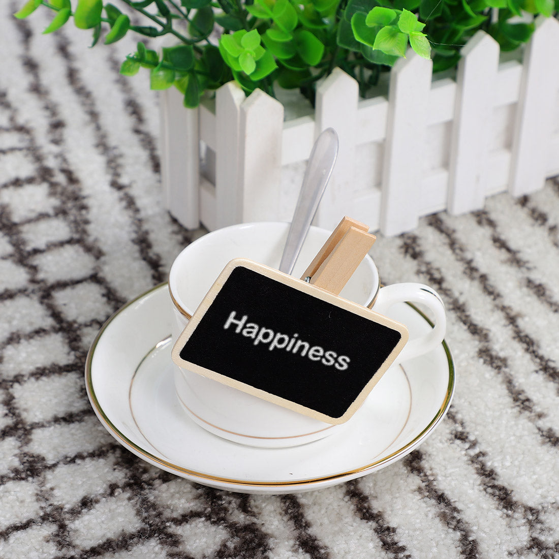 Harfington 12pcs Wood Mini Chalkboard Signs Tags with Clip for Weddings Message Board Notes