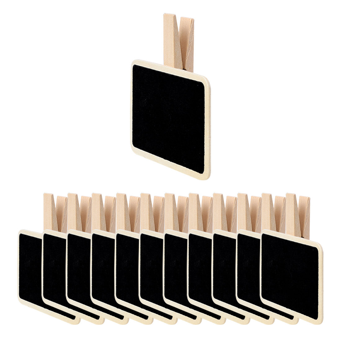 Harfington 12pcs Wood Mini Chalkboard Signs Tags with Clip for Weddings Message Board Notes