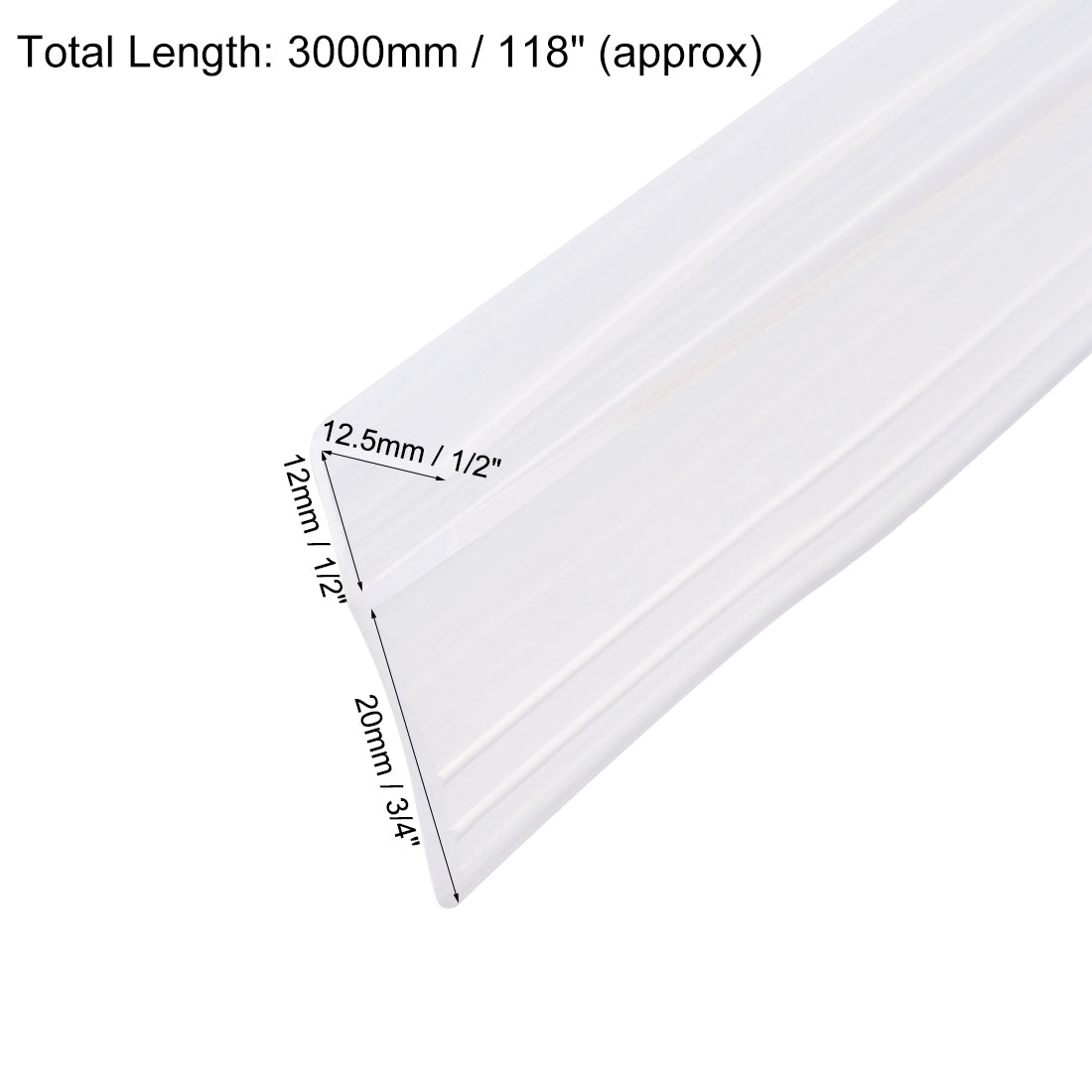 Harfington Frameless Glass Shower Door Sweep Bottom Side Seal Strip F-Type