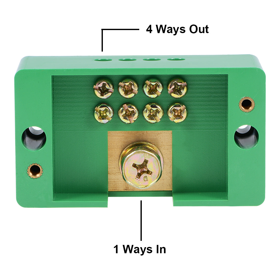 Harfington 1 Inlet 4 Outlet Terminal Strip Blocks Single Phase Distribution Block for Metering Box