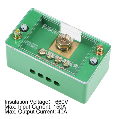 Harfington 1 Inlet 4 Outlet Terminal Strip Blocks Single Phase Distribution Block for Metering Box
