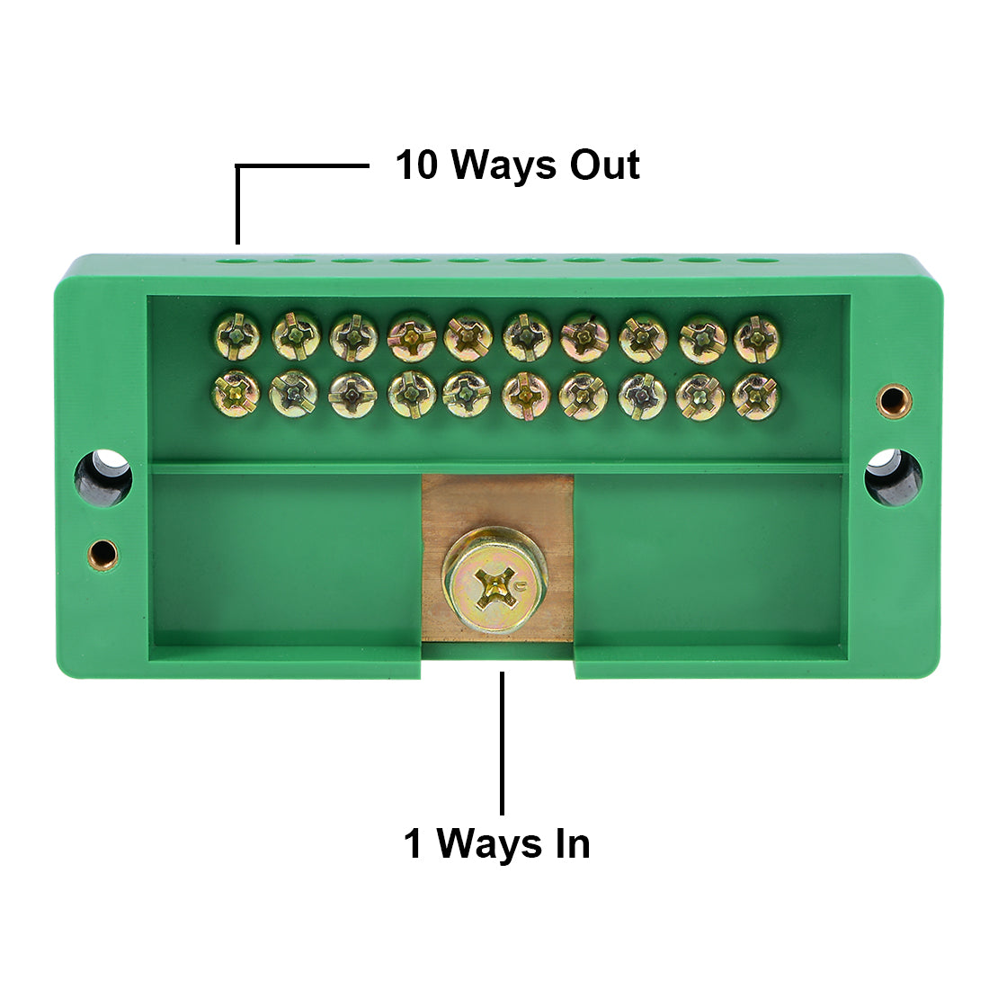 Harfington 1 Inlet 10 Outlet Terminal Strip Blocks Single Phase Distribution Block for Meter Box