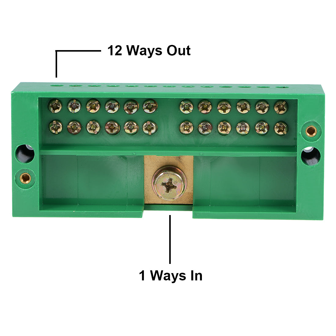Harfington 1 Inlet 12 Outlet Terminal Strip Blocks Single Phase Distribution Block for Meter Box