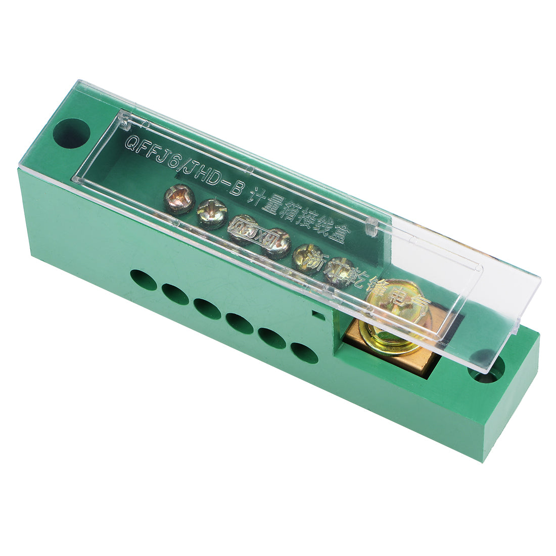 Harfington 1 Inlet 6 Outlet Terminal Strip Blocks Single Phase Distribution Block for Meter Box