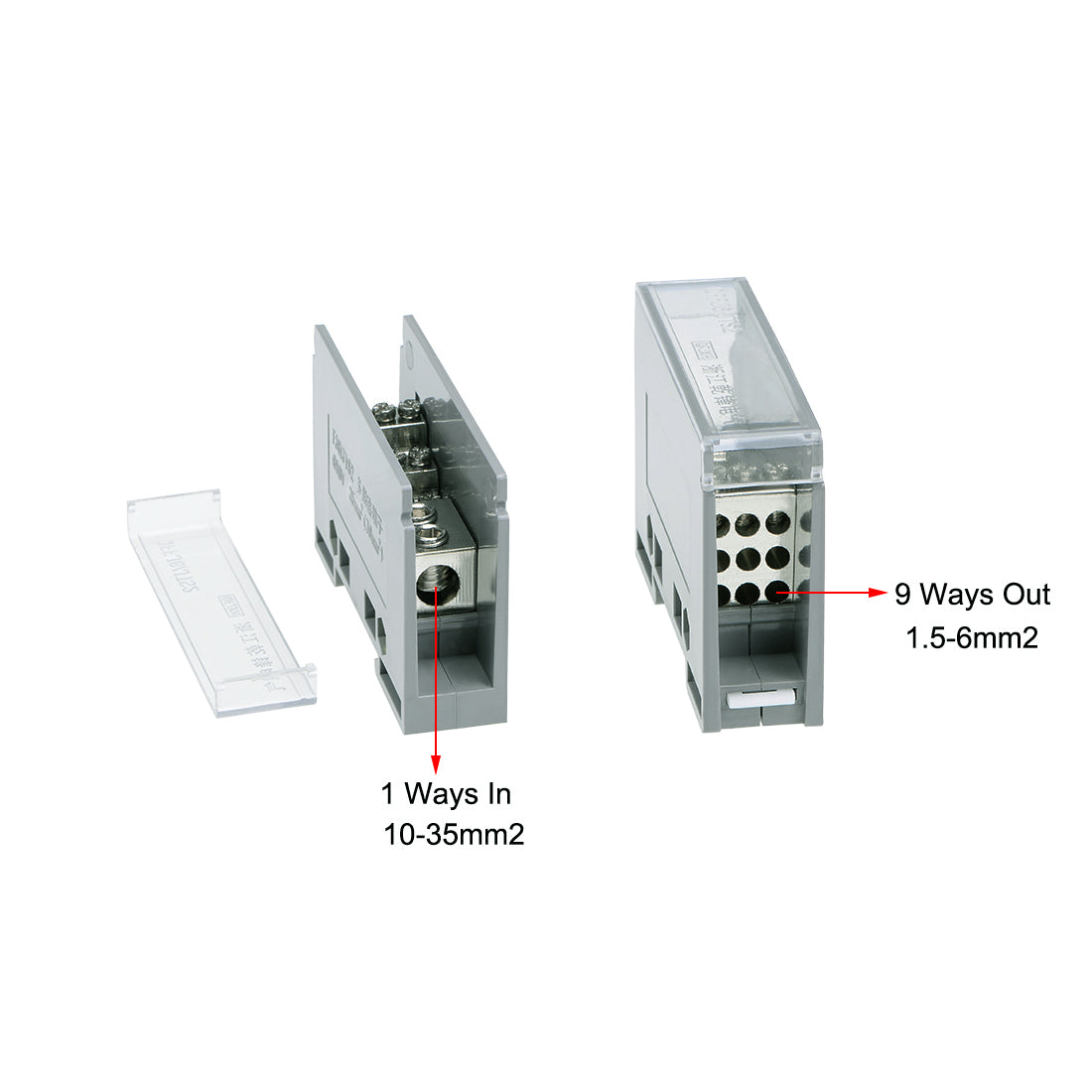 Harfington 1 In 9 Out DIN Rail Terminal Blocks Connectors Distribution Block