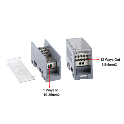 Harfington 1 In 12 Out DIN Rail Terminal Blocks Connectors Distribution Block