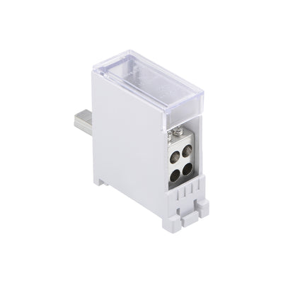 Harfington 1 Inlet 4 Outlet Wire Terminal Strip Blocks DIN Rail Distribution Block for Circuit Breaker