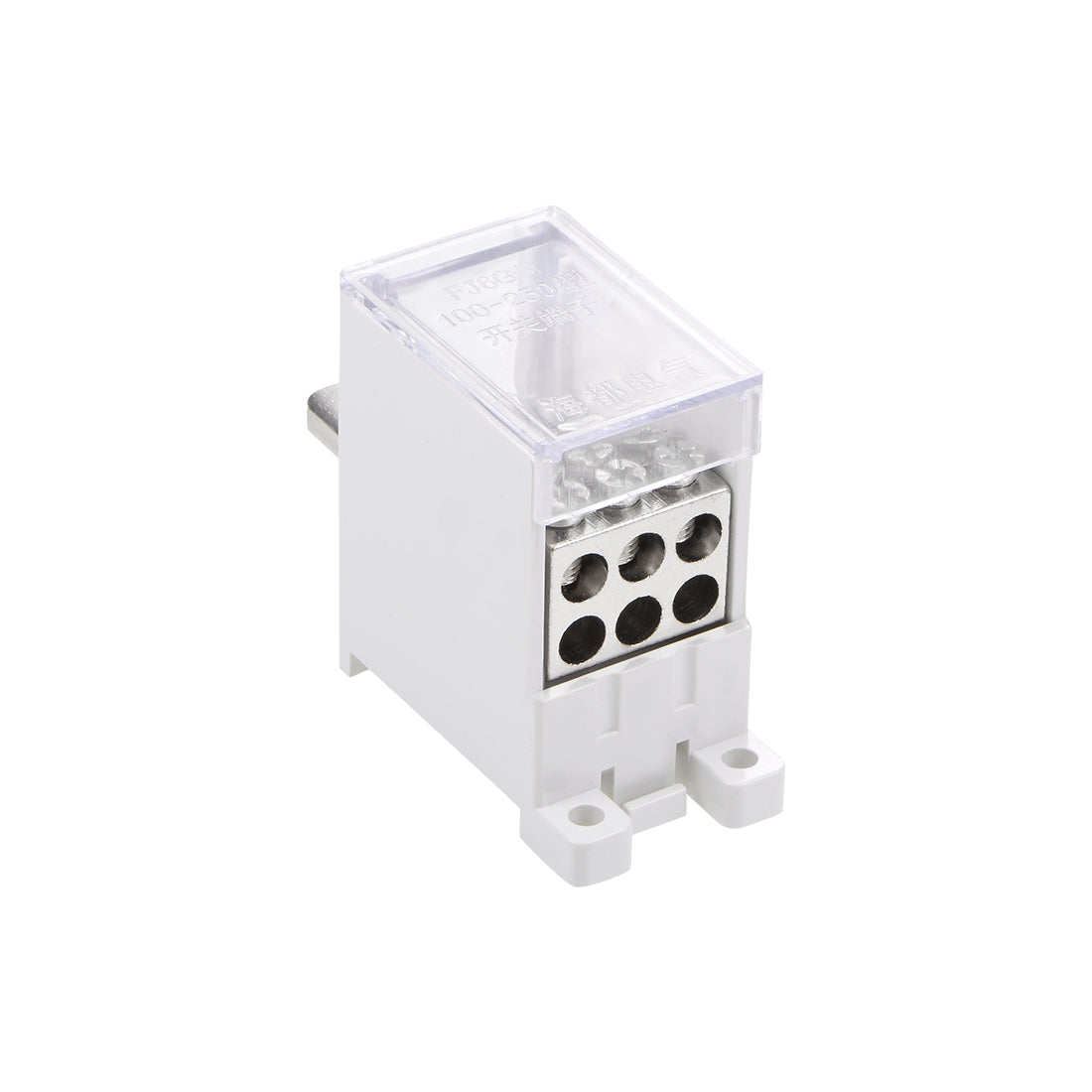 Harfington 1 Inlet 6 Outlet DIN Rail Terminal Blocks 125A Max Input Distribution Block for Circuit Breaker