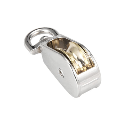 Harfington 1 1/2" Lifting Crane Swivel Hook  Pulley Block Hanging Wire Towing Double Wheel Zinc Alloy 2pcs