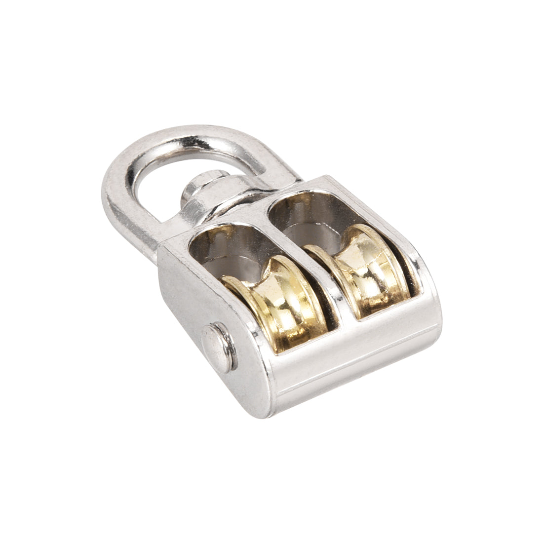 Harfington 1 1/2" Lifting Crane Swivel Hook  Pulley Block Hanging Wire Towing Single Wheel Zinc Alloy 2pcs