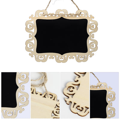 Harfington 14pcs Mini Hollow Lace Chalkboard Signs Tags with Hanging Rope for Wedding Sign