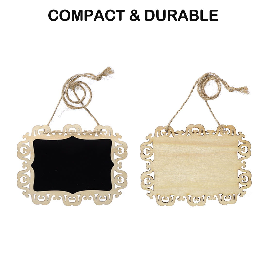 Harfington 14pcs Mini Hollow Lace Chalkboard Signs Tags with Hanging Rope for Wedding Sign