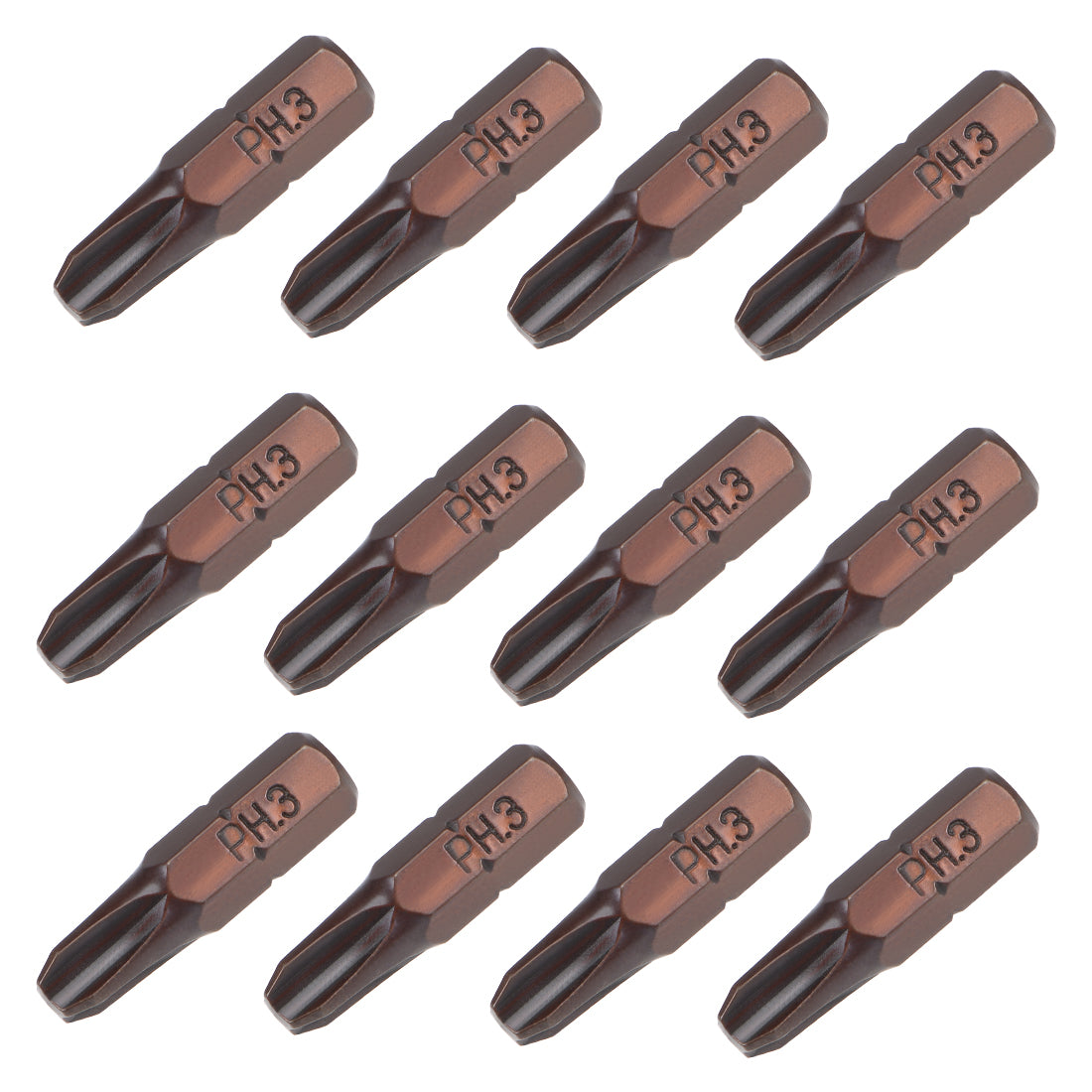 Harfington 12pcs Phillips Bits 1/4inch Hex Shank 25mm Length Cross PH3 Magnetic Screw Driver S2 Screwdriver Bit