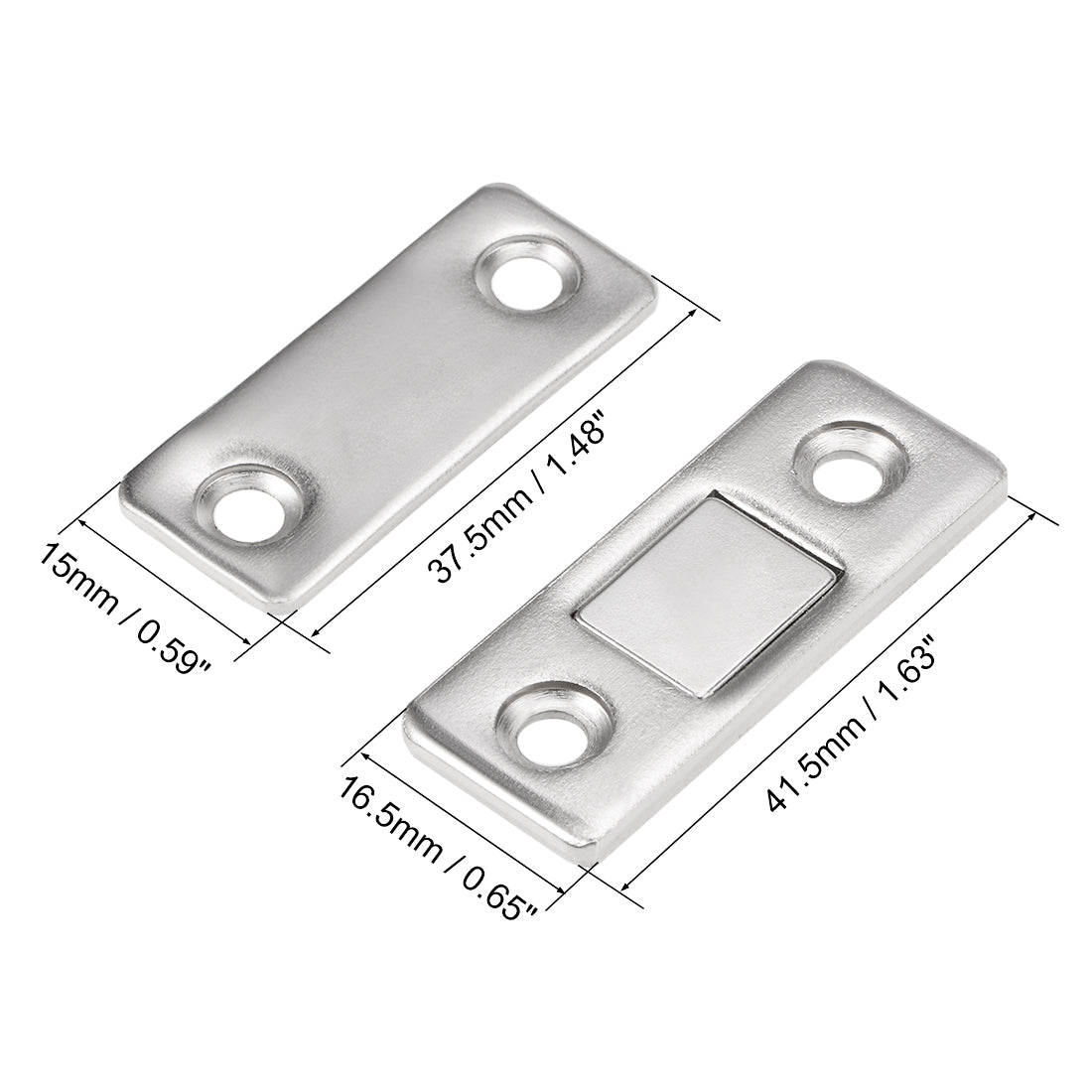 Harfington Thin Magnetic Cabinet Door Catch Metal Magnet Latches 41.5 x 16.5 x 3mm 8pcs