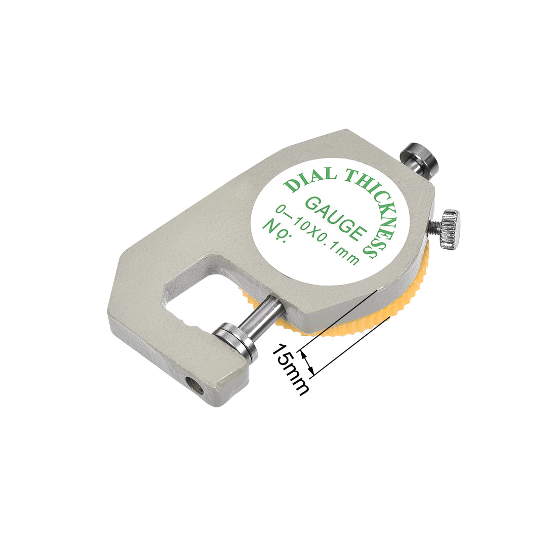 Harfington Thickness Gauge 0-10X0.1mm Range Flat Anvil Round Dial Indicator Aluminum Alloy