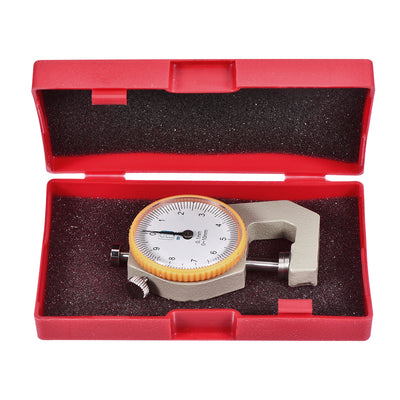 Harfington Thickness Gauge 0-10X0.1mm Range Flat Anvil Round Dial Indicator Aluminum Alloy