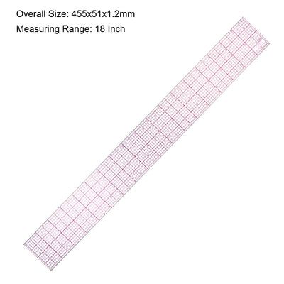 Harfington Beveled Ruler 18 Inch Plastic Transparent B85 Sewing Tool