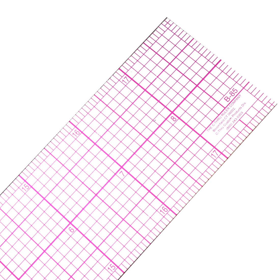 Harfington Beveled Ruler 18 Inch Plastic Transparent B85 Sewing Tool